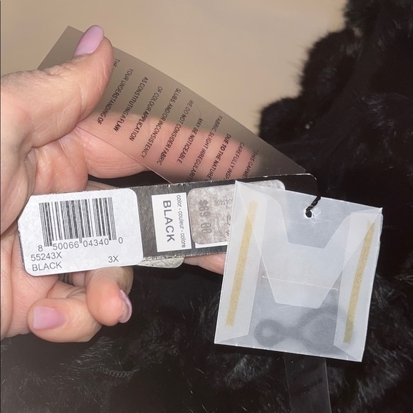 Belldini women’s Black Rabbit Fur-Trimmed Sweater NWT 3X - Picture 4 of 12